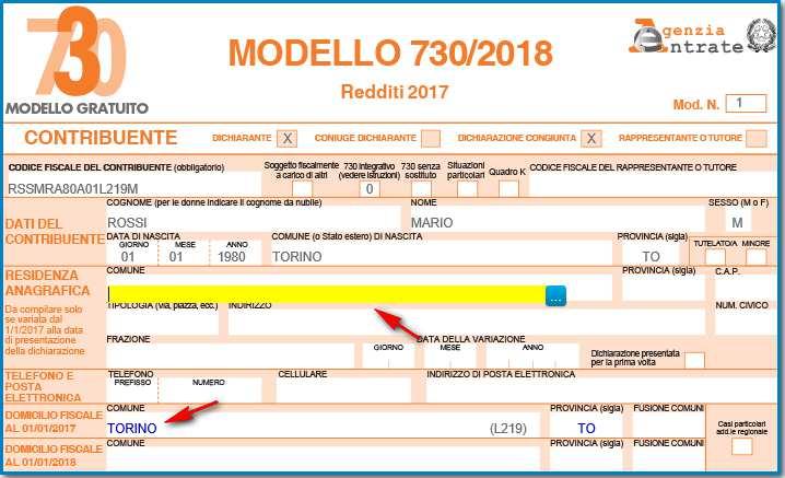 DICHIARANTE e CON per quelli del CONIUGE. Cliccando sul tasto visibile.