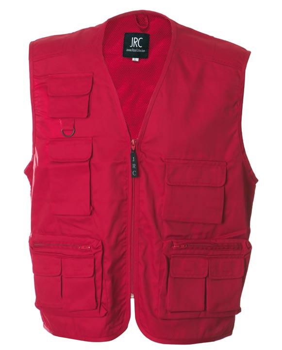 Jacket Multipockets in soft shell waistcoat 92% polyester- polyester/cotton 8% elastan Safari Veste en Gilet soft shell multi 92% poches polyester polyester/coton 8% elastan