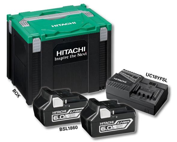 HITACHI KIT ALIMENTAZIONE 18V 6Ah 0H90402 N 1 PUNTA SDS-PLUS HITACHI 4 TAGLIENTI PORTAINSERTI POLTEK MAGNETICO PG18 PG01 PG17