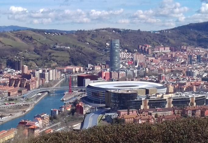 13/14-03-2018 Santander-Bilbao (E) Ed eccoci a Bilbao e precisamente all area sosta sul monte Kobeta.