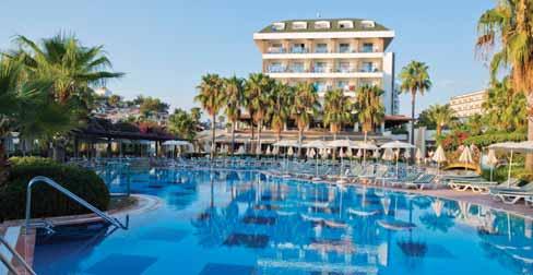 turska Side hotel trendy palm beach 5* Duge šetnje uz more Položaj: uz vlastitu pješčanu plažu, 3.5 km od mjesta Side, 65 km od zračne luke Antalya.