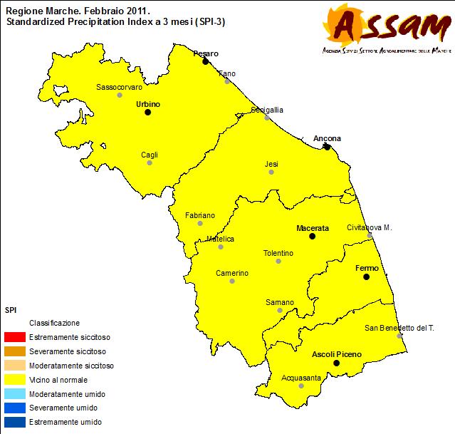 Dicembre '1 Gennaio Febbraio Figura 14: Andamento geografico mensile dell'indice SPI con finestra temporale di 3 mesi (Fonte: ASSAM Regione Marche Servizio Agrometeo Regionale) 4. I venti 4.1. Analisi mensile Nei tre mesi invernali le direzioni più visitate dal vento sono state quelle sud-occidentali con frequenze percentuali mensili rispettivamente di 2,5%, 17,4% e 16,8%.