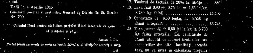 Minh) 4.365 21. 6,60 leicifra de afaceri la brutari, la 8.736 kg fäina 'integralä 57.618 22.
