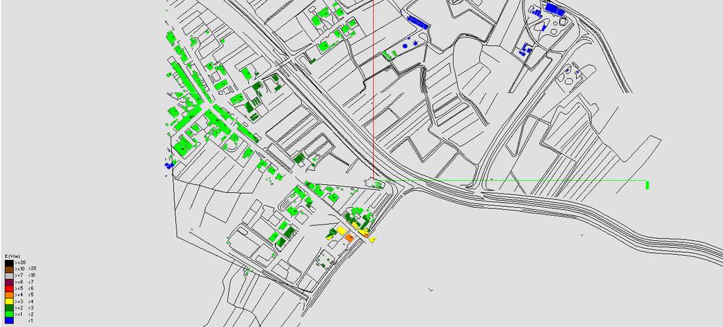 Fig. 29 Impatto elettromagnetico zona Depuratore Via Statale Pistoiese Vista dall'alto Fig.