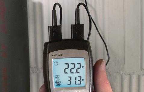 .. +70 C Set temperatura diferenziale testo 922 strumento a 2 ingressi per la della temperatura T/C tipo K, 2 sonde in