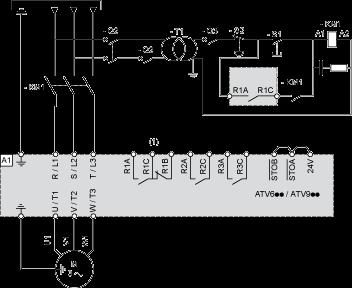 X1 X2 X3 100 mm (3,94 pollici) 100 mm (3,94 pollici) 10 mm (0,39 pollici) Alimentazione monofase o trifase con interruzione a monte tramite contattore di linea Schemi di collegamento conformi alle