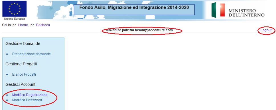 2.L ambiente di lavoro del richiedente Dopo aver effettuato l accesso al sito, inserendo le credenziali (username e password) ricevute dopo la registrazione, il Soggetto Proponente visualizza una