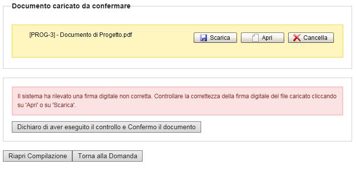 inserita correttamente, e successivamente cliccare su Dichiaro di aver eseguito il controllo e Confermo il contenuto.