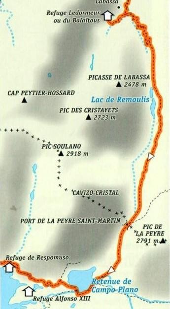 3a parte: dal Passo della Peyre Saint-Martin al rifugio di Respomuso. Dopo aver passato un zona di rocce, siamo sopra il Campo Plano.