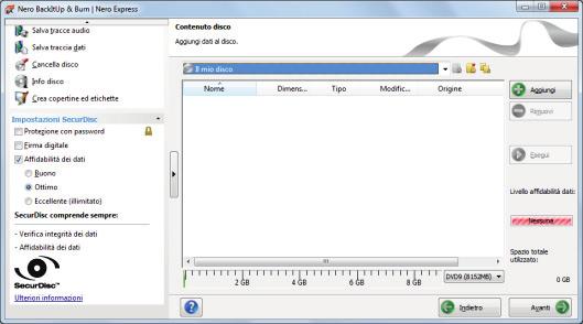 Disco dati Compilation DVD SecurDisc 3. Fare clic sul pulsante Aggiungi. Viene aperta la finestra Aggiungi file e cartelle. 4.