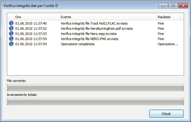 Informazioni su Nero SecurDisc Viewer 4. Selezionare la cartella desiderata e fare clic su OK. Viene visualizzata la finestra Copia dati e vengono copiati i file.