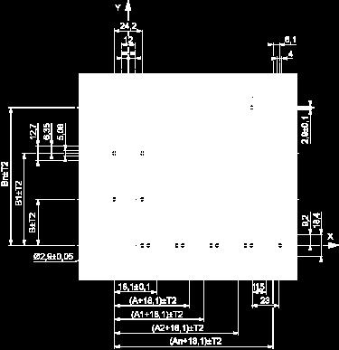 Aperture della scheda a circuito stampato (viste dal