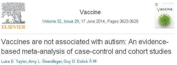 disease or autism in a 14-year prospective study. Lancet. 1998 May 2;351(9112):1327-8.