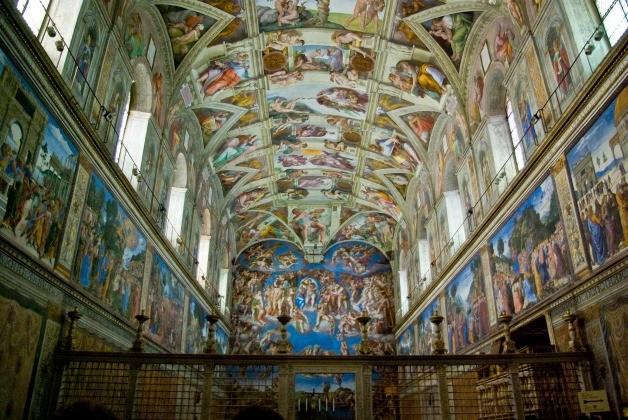 Cappella Sistina Oltre 1000 mq di pittura a buon fresco a parte dettagli a tempera.