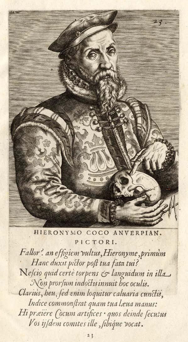Fig. 2: Johannes Wierix, Ritratto di Hieronymus Cock (estratto della serie Pictorum aliquot celebrium