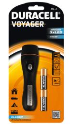 torce duracell a led "voyager" CL-1 3 super clear led, resistente all'acqua e agli urti, laccio con clip per