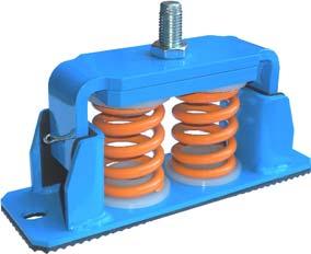 Français Deutsch Italiano English ANTIVIBRATION ANTISONIC SPRING WITH HIGH RESISTANCE TO HORIZONTAL THRUSTS GENERAL INFORMATION Anti-vibrating support consists of: a base plate made with steel