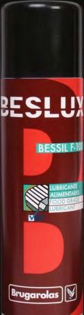 Lubricantes Industriales LUBRIFICANTI BESSIL F-100 DENSOLINA RVTH Olio di silicone di grado alimentare per la lubrificazione di meccanismi che lavorano a temperatura elevata, in presenza di acqua e