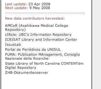 We provide access to these digital resources by "harvesting"
