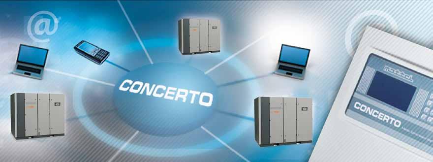 Air Centre CONTROLLORI Concerto: controllo completo e flessibilita' assoluta Numerosi avviamenti-arresti con conseguente usura delle parti, sprechi energetici e ampie variazioni nel funzionamento dei