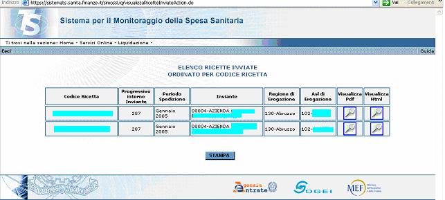 PER MOTIVI DI PRIVACY Se era stato utilizzato il filtro di ricerca descritto nel