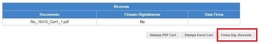 Nella sezione in fondo alla pagina relativa alla ricevuta è possibile scaricarla e visualizzarla in formato.pdf cliccando nel campo Documento.