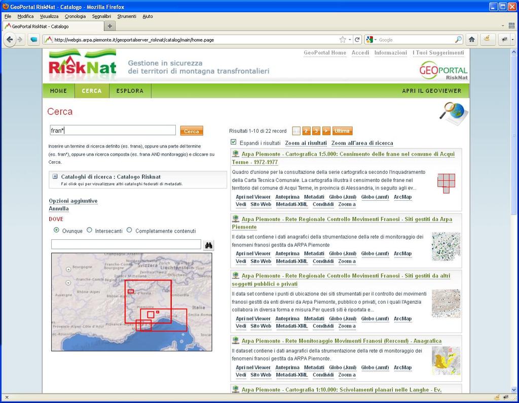 geografici sono l insieme di informazioni che ne descrivono le caratteristiche di identificazione, proprietà, struttura spaziale, processo produttivo, qualità, vincoli e limitazioni d uso.