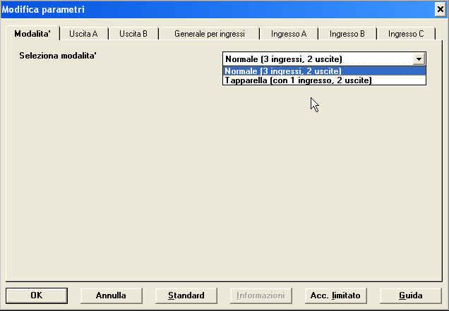 Programma ETS Parametri Selezione