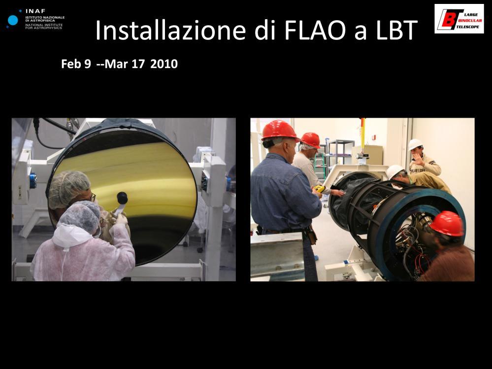 Il secondario adattivo e il sensore a piramide che insieme costituiscono FLAO (first light adaptive optics per LBT) sono