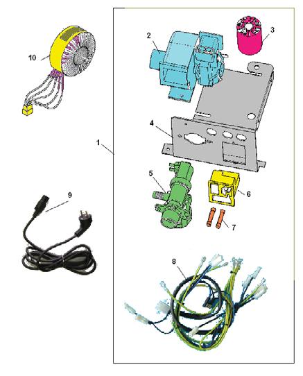 Tav 256 ELETTRONICA CENTRALINA TRASFORMATORE 1 01669910 COMPL ASPIRATORE/INTERRUTORE 2 20020416 ASPIRATORE B24 SPRINT 3 26026316 FILTRO RETE ATT-SCATTO 4 01669811 PIASTRA ASPIRATORE 5 25021116