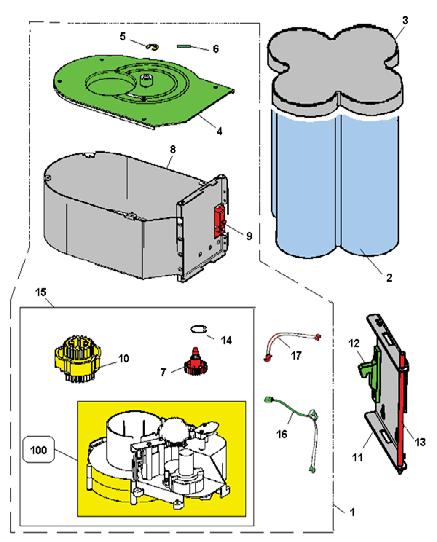 Tav 233 CONTENITORE-DISTRIBUTORE SGANCIA BICCHIERI 1 28007410-01 C/O SGANCIABICCHIERI IRIS 2 05150815 TAMBURO PORTABICCHIERI IRIS 3 05166015 COPERT. COLONNA BICCHIERI IRIS 4 05150715 COPERCH. SUPP.