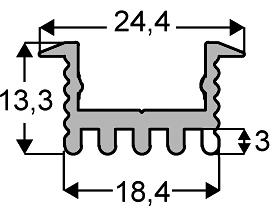 INCASSO ALTA DISSIPAZIONE per strisce sino a 40W/m Art.