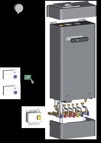 Esempio di configurazione per l installazione a parete all esterno 8 * * Applicazione possibile solo con l utilizzo del kit adattatore coassiale B (ZAAGA) 7 b a 6 *