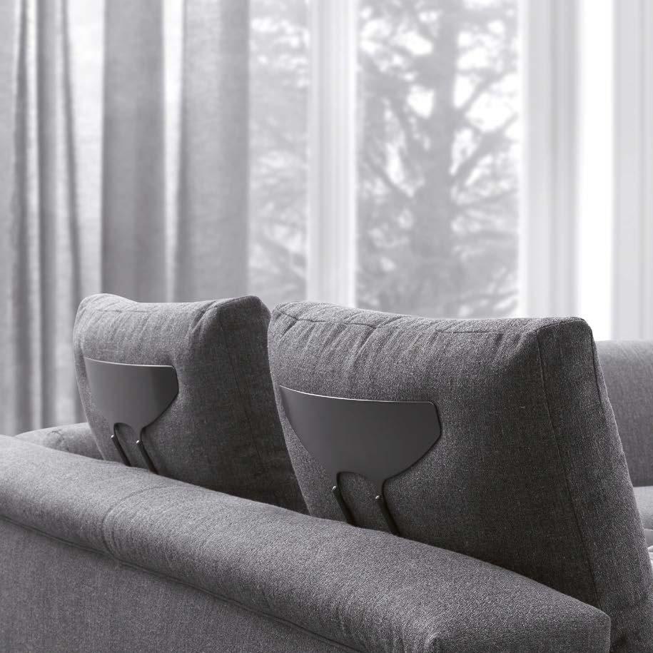 1.7 design: Paolo Salvadè 2017 Modello dalla linea comoda ed abbondante disponibile come divano nelle varie dimensioni e nella versione angolare con la chaise longue in due lunghezze (cm. 184 e cm.