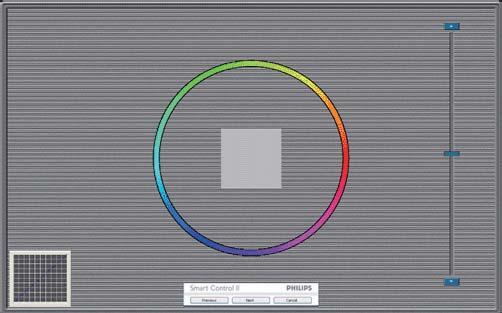 3. Ottimizzazione dell'immagine Prima schermata della calibratura colore: Il tasto Precedente è disabilitato fino alla seconda schermata