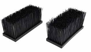 2 side brushes with plastic holder and nylon, long and soft bristles for upper cleaning, spray system made of galvanized steel with No. 4 crossed water jets with adjustable angle. Art.