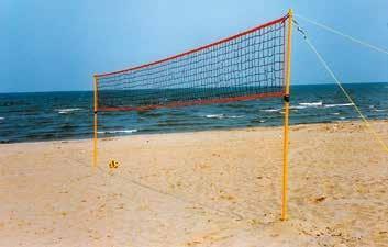 Art.501 Set beach volley composto da: sacca in nylon, 8 pali telescopici in acciaio verniciato per sostegno rete, 4