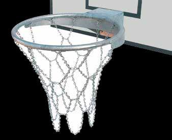 Regulation basketball full tubular ring, reclinable, in painted steel,steel wire net hooking