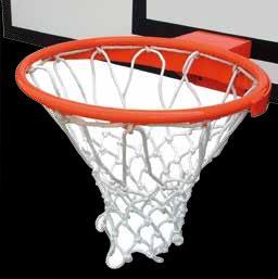 Art.107 Canestro basket regolamentare, in acciaio verniciato, anello in tondo pieno, modello ultraresistente.