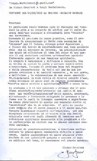 From Glauco Gresleri to Luigi Bartolomei Conference of October 5th, 2016, Bologna Magnani Palace Ouverture Professor Paolo Cavana will open this Conference on this ongoing and increasing phenomenon