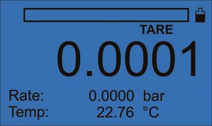 Funzionamento del tester portatile di pressione modello CPH6400 Display 1 1 Bargraph 2 Display stato batteria 8 7 2 3 4 5 6 3 Funzione TARA (se attivata) 4 Valore di pressione attuale misurato 5
