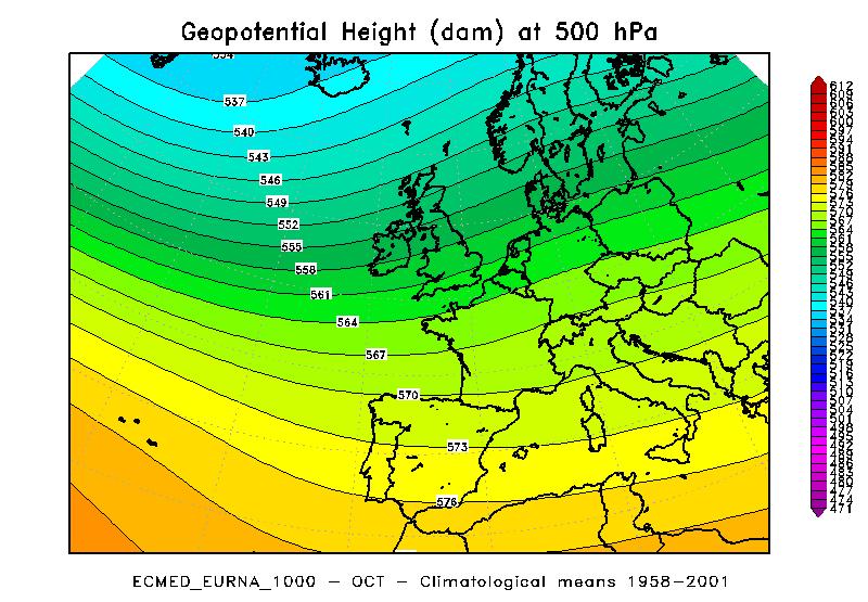 Le mappe di Figura 9 mostrano un promontorio di alta pressione sull Europa occidentale (nella figura a sinistra, con conseguente anomalia positiva nella mappa a destra), che ha direzionato il flusso