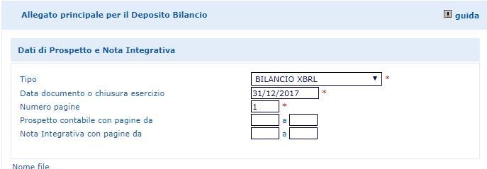 formato XBRL, e in seguito il pulsante Aggiungi altro allegato per inserire tutti gli altri file.