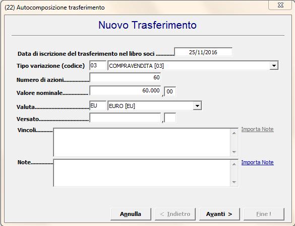 Scegliere l opzione Da un solo titolare e premere Avanti.