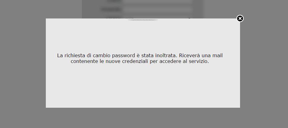 Qualora un azienda non fosse ancora stata abilitata in Digital Hub (o si stiano indicando dei dati errati) e si tentasse di richiederne le credenziali si otterrà il seguente messaggio: Richieste per