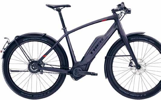 799, 00 27,5+ Super Commuter + 9 Trek Peso: 23 kg Telaio: A high-performance hydroformed e-bike frame w/ integrated battery and Motor Armor Forcella: A rigid carbon w/integrated mudguard mount and