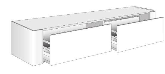 180 10 80 - Portalavabo per lavabo da appoggio con top - Vanity unit for standing basin with top - Waschtisch-Unterschrank mit Platte - Porte-lavabo à posér avec plan - Portalavabo apoyo con encimera