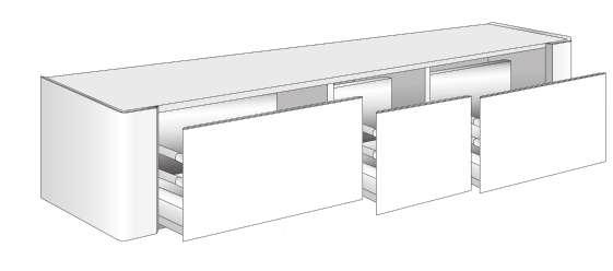 180 10 60 - Portalavabo per lavabo da appoggio con top - Vanity unit for standing basin with top - Waschtisch-Unterschrank mit Platte - Porte-lavabo à posér avec plan - Portalavabo apoyo con encimera