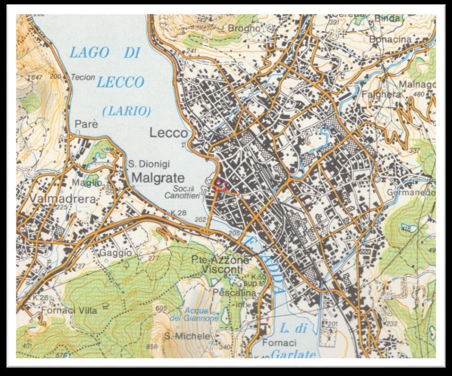 Carte topografiche Molto ricche di particolari, sono visibili