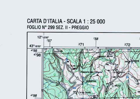 Parte alta della cornice Identificativo tavoletta/scala Il «titolo»